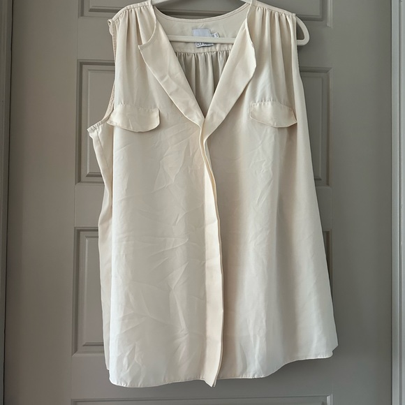 asos curve button down blouse with fake pockets - Picture 1 of 3